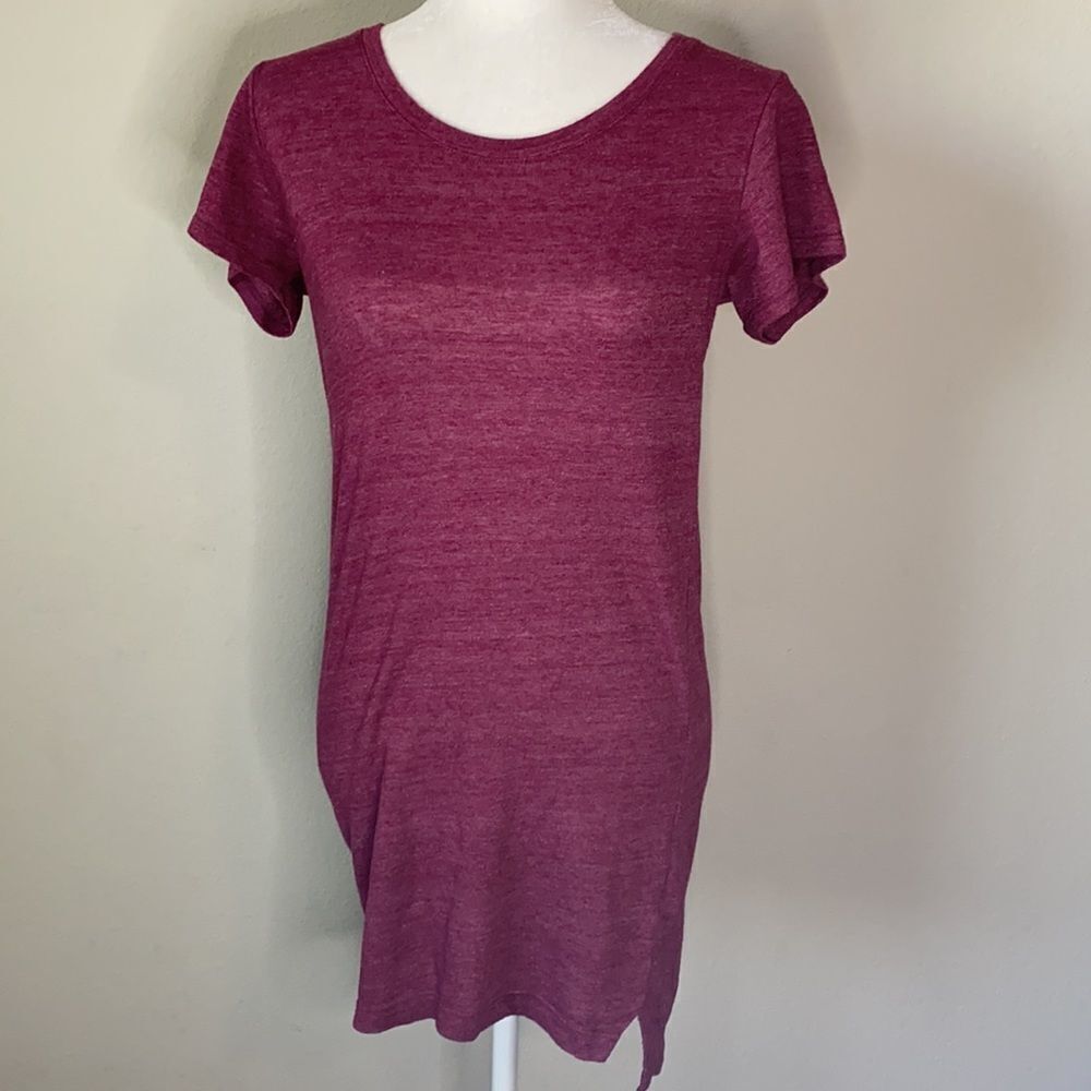 Alternative Heathered Burgundy Shirtdress Medium